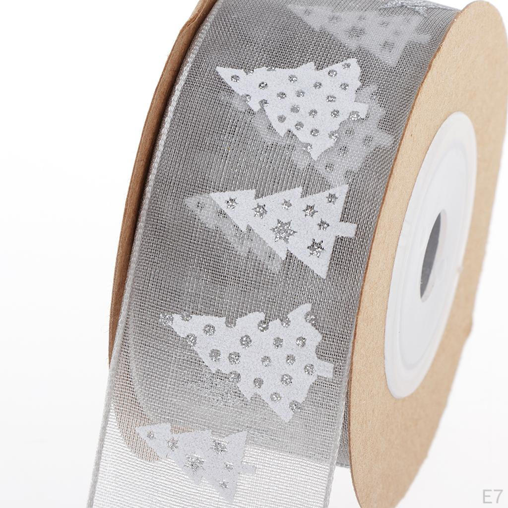 Christmas Ribbon, Tree Ribbons, Polyester Ribbon Crafts Gift Wrapping Festive Ribbons Decorations,