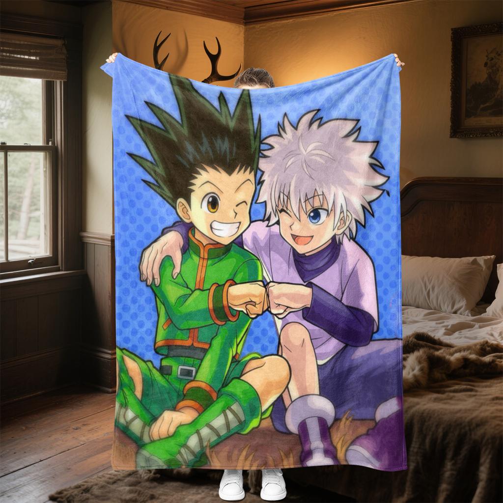 Hunter X Hunter Plush Blanket Soft Comfortable All Seasons Suitable Sofa Office Nap Travel Festive Gift Perfect Fans Anime Series