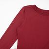 Solid Color Slim Fit Round Neck Shirred Mini Dress - European & American Women's Autumn/Winter Collection