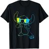 Disney Lilo & Stitch Cool Stitch Neon Outline Chest Portrait T-Shirt
