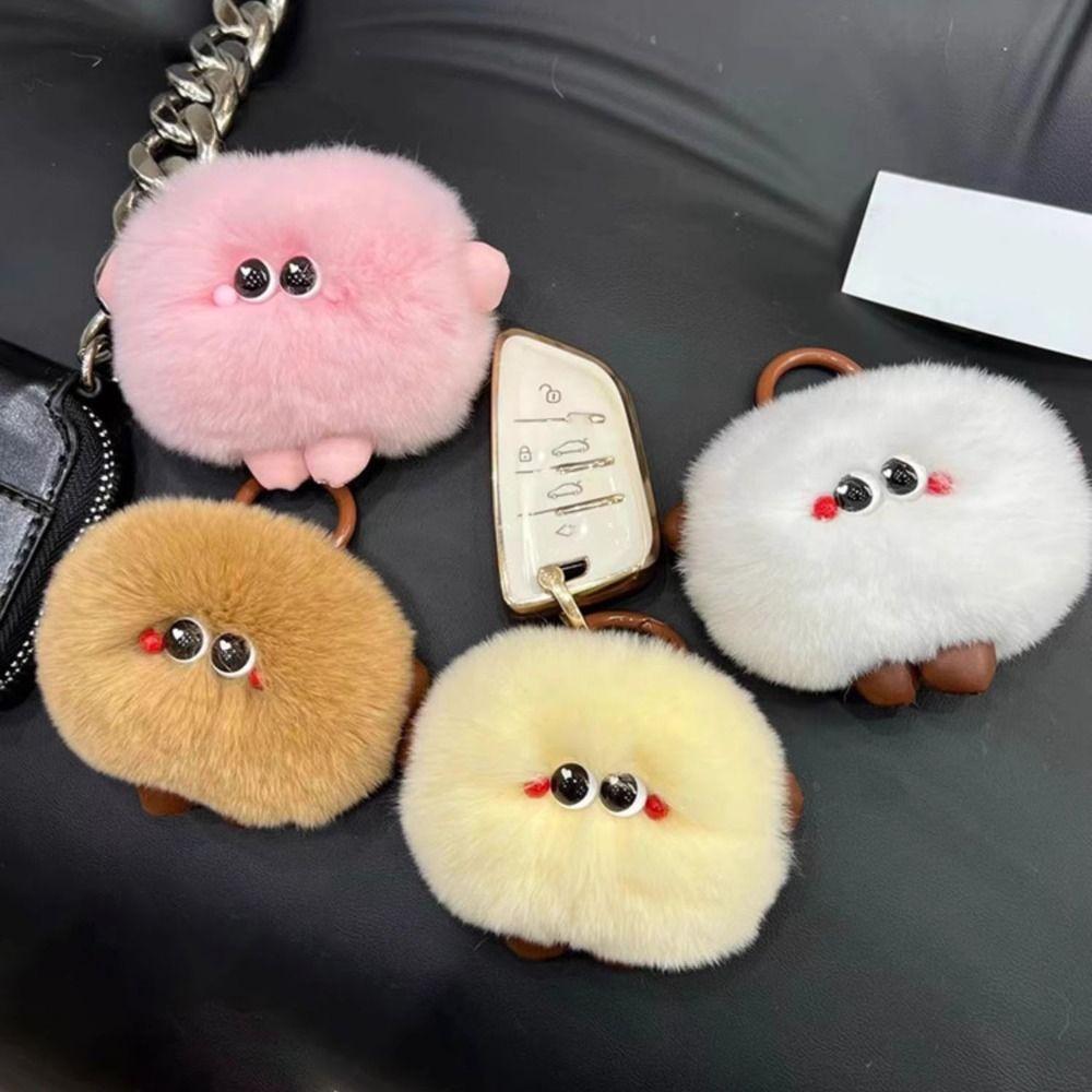 

Bag Hanging Cartoon Doll Pendant Furry Plush Doll Keychain Women Girls рожевий