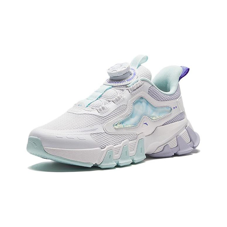 Anta Lightweight Comfortable Non-Slip Shock Absorbing Low-Top Casual Shoes Kids sneaker White Green 322418806-1