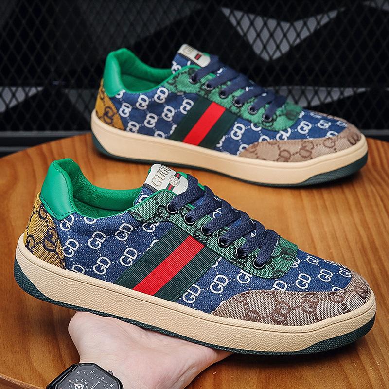 Dirty shoes, dirt-resistant high-value men's shoes, breathable and deodorant in summer, new printed board shoes, high street ins, all-match style