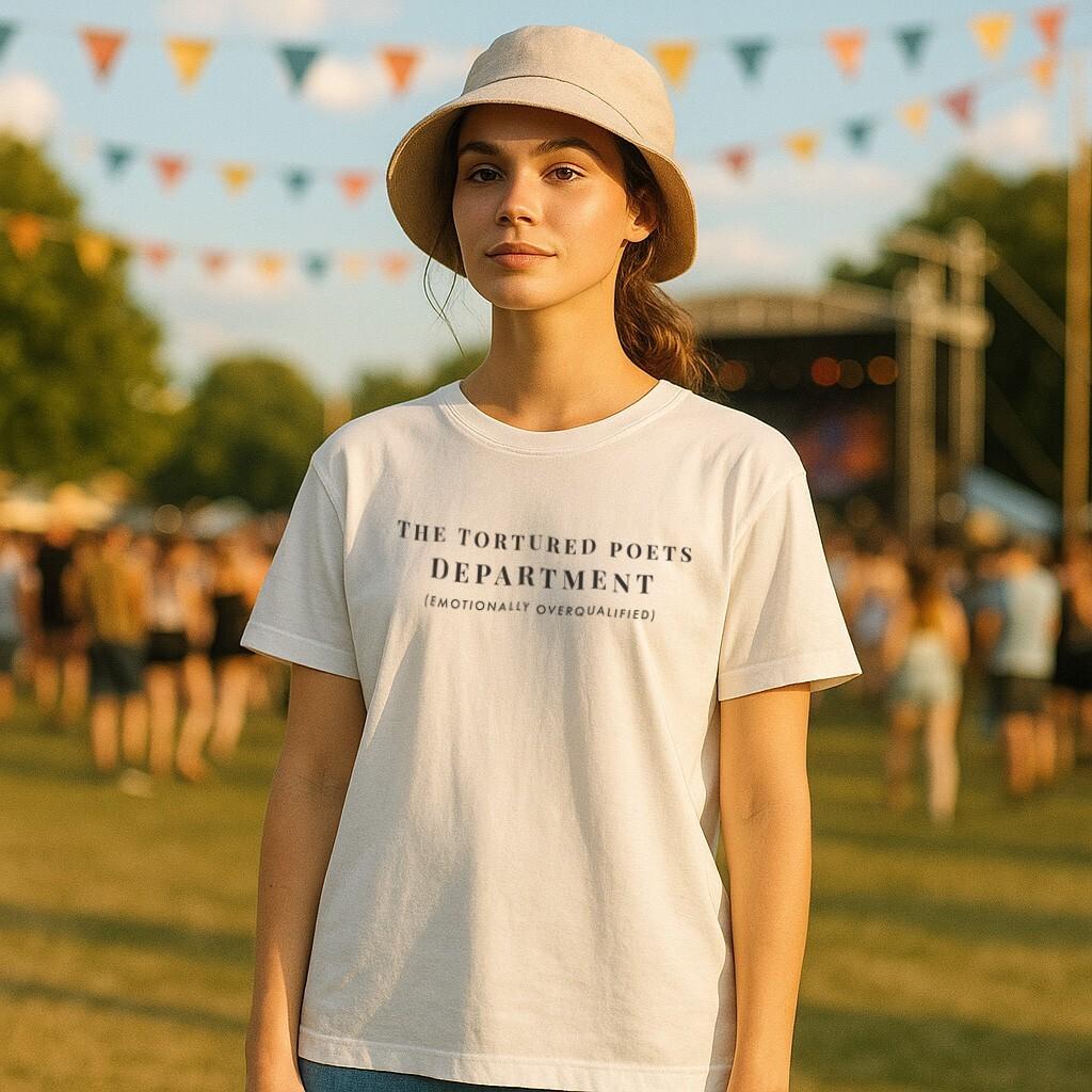 Tortured Poets Dept Emotionally Overqualified T-Shirt Mens Womens Tees Top Womens Music 2XL