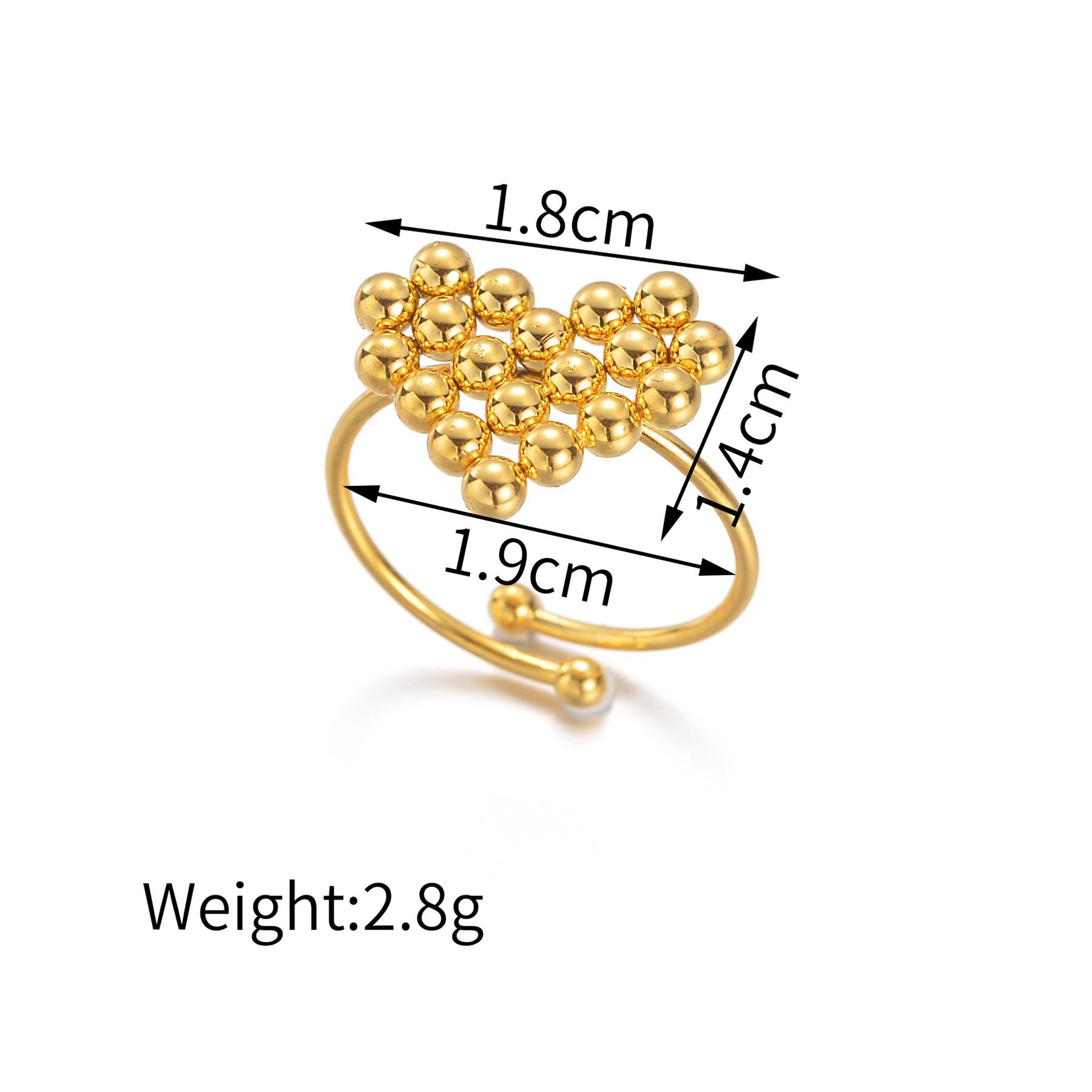 

Atoztide Heart Beads Necklace Earring Ring Jewelry Set for Women Stainless Steel Splicing Ball Heart Pendant Adjustable Set Gift