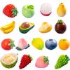 DERAYEE Fruit Resin 17 Pieces Mini Fruit Cute Doll Collection Garden Props Decorations, Ornaments, Gifts, Ornaments, Figurines,