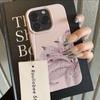 Husă de telefon cu model de floare de crin mov și textură de litchi pentru iPhone 17 Pro Max 16 Plus 15 Pro 14 13 12 11 XS XR 17Air Husa moale