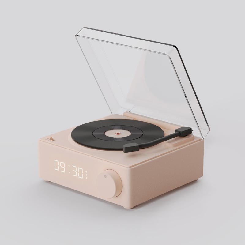 Nowy retro winylowy bezprzewodowy głośnik Bluetooth budzik mały gramofon przenośny wysokiej jakości dźwięk domowy inteligentny stereo