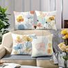 Modern Abstract Floral Pattern Throw Pillowcase. Machine Washable Polyester Fabric, Suitable For Sofas, Beds, And Living Rooms.