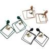 Trendy Rhombus Alloy Earrings: Stylish, Creative Accessories for Fashionable Individuals