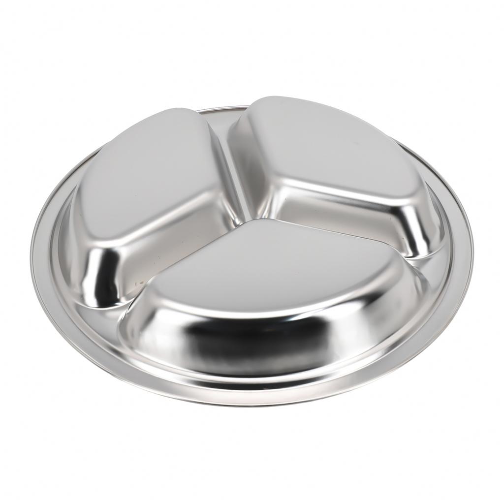 Taca do serwowania żywności 3-komorowa, stal nierdzewna, metalowa, obiadowa, talerzowa