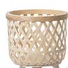 Erhöhter Blumentopfständer mit stabilen Holzbeinen