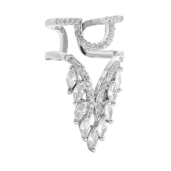 Nail Ring 3D Butterfly Flower Wing Design Detachable Nail Cap Ring Set Sparkling