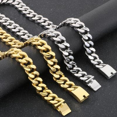 70CM Length Chain Necklace for Men 20MM Width Stainless Steel Curb Cuban Link Chains On Neck Jewelry Mens Necklaces Accessories