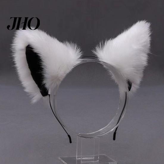 Tiara Ajustável Orelhas de Gato de Pelúcia Cosplay Festa Halloween Feito à Mão Leve Aro de Cabelo Adereço para Fotografia de Ambiente Festivo