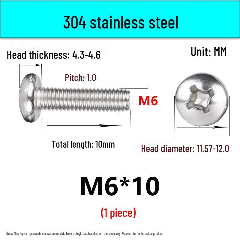 In-Stock 304 Stainless Steel Phillips Pan Head Machine Screw GB818