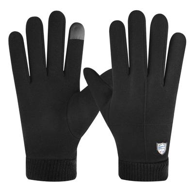 Luvas masculinas outono e inverno de veludo à prova de frio e quentes finas para ciclismo, condução, esportes ao ar livre, corrida, caminhada, luvas com tela sensível ao toque