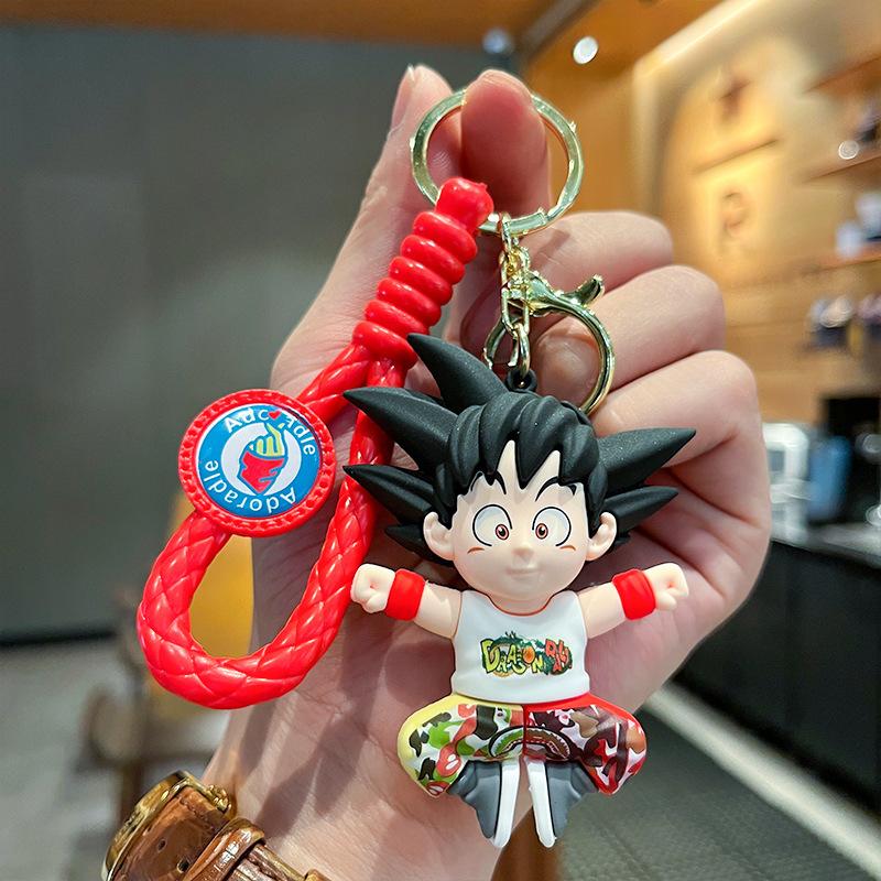 Anime Dragon Ball Keychain Z Super Saiyan Son Goku Bulma Broly Piccolo Majin Buu Series Kawaii Bag Pendant Keyring Toys Gifts