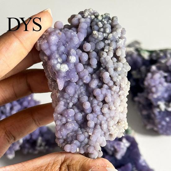 Natural Healing Stones Grape Agate Crystal Cluster, Mineral Gemstone, Polished Stone Garden for Aquarium Terrarium Decor, Unique Gift Collectors