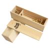 Single Bottle Wooden Wine Box with Lid Decorative Wood Grain Reusable Wine Storage Box