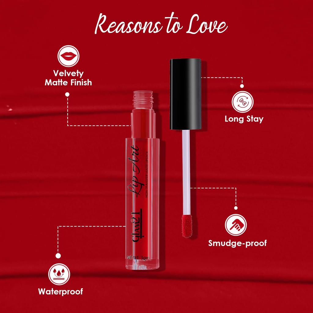 Glam21 Lip Art Non-Transfer Matte Liquid Lipstick | Lightweight, Long-Lasting | Waterproof & Smudge-Proof Lip Colour | Intense Pigment | 3gm -Mull