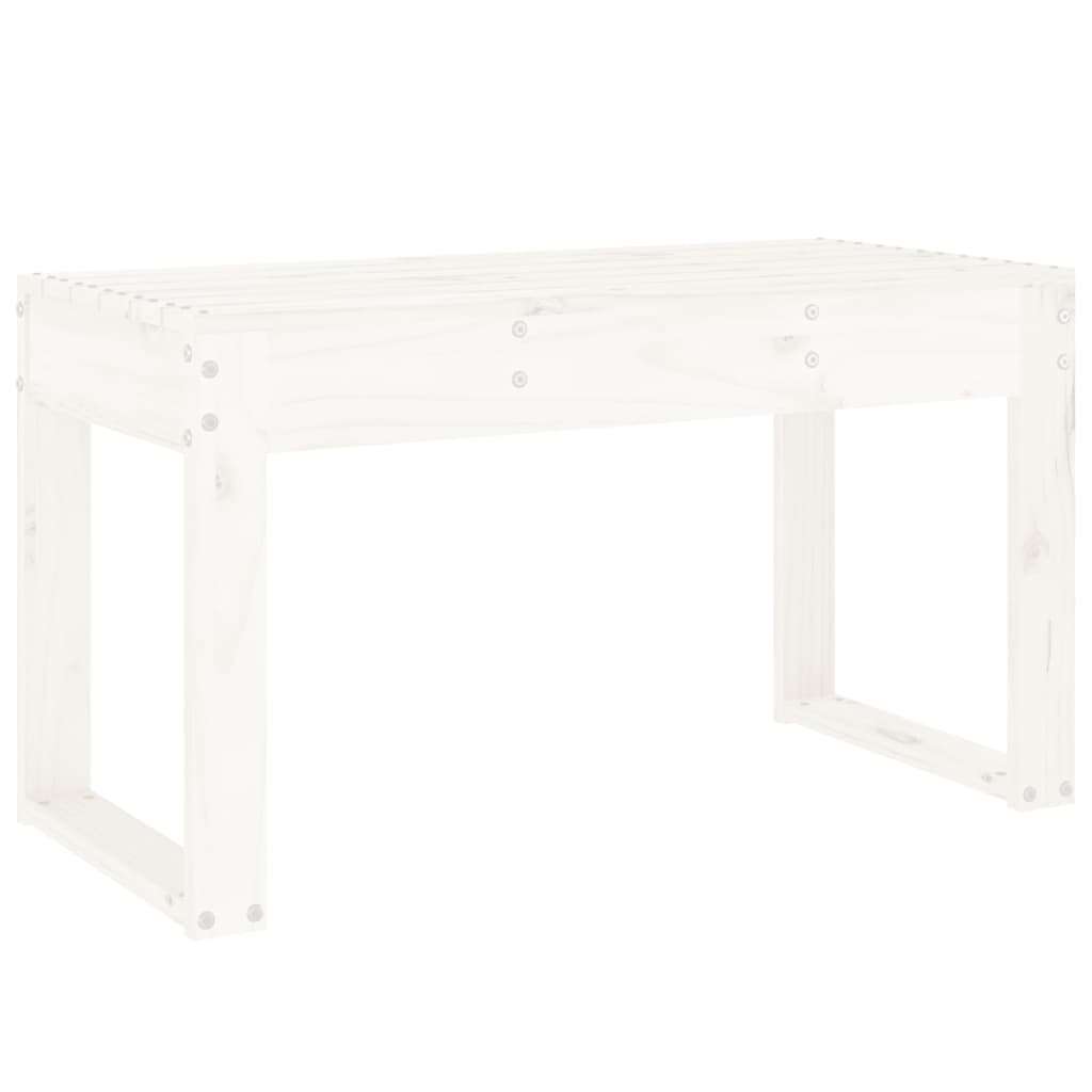 Vidaxl Ławka Ogrodowa, Biała, 80X38X45 Cm, Lite Drewno Sosnowe