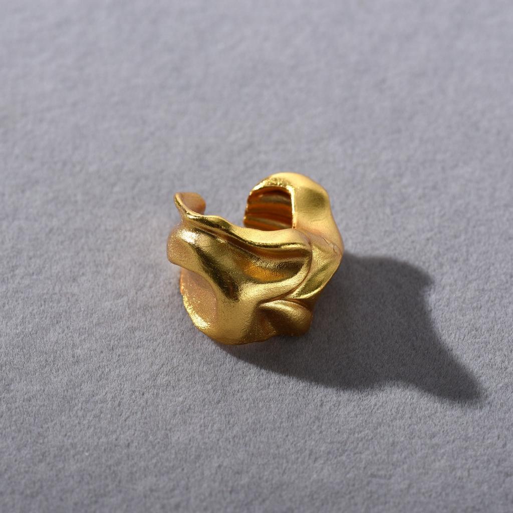 Irregular Texture Pleated Ear Bone Clip Fashion Personality Niche Design High-End Ear Clip Women