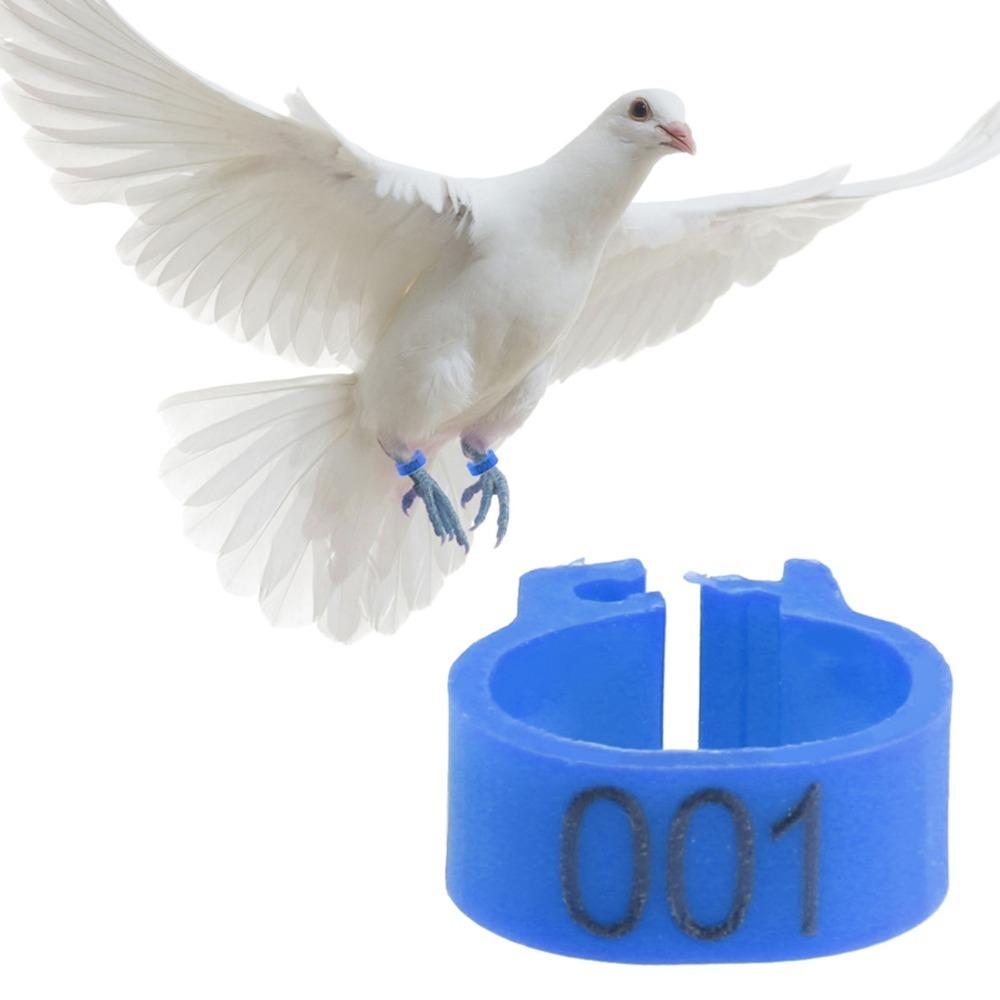 100 Stück Clip-On Design nummerierte Beinbänder 001-100 Nummerierte Vogelbeinringe Haustiervögel