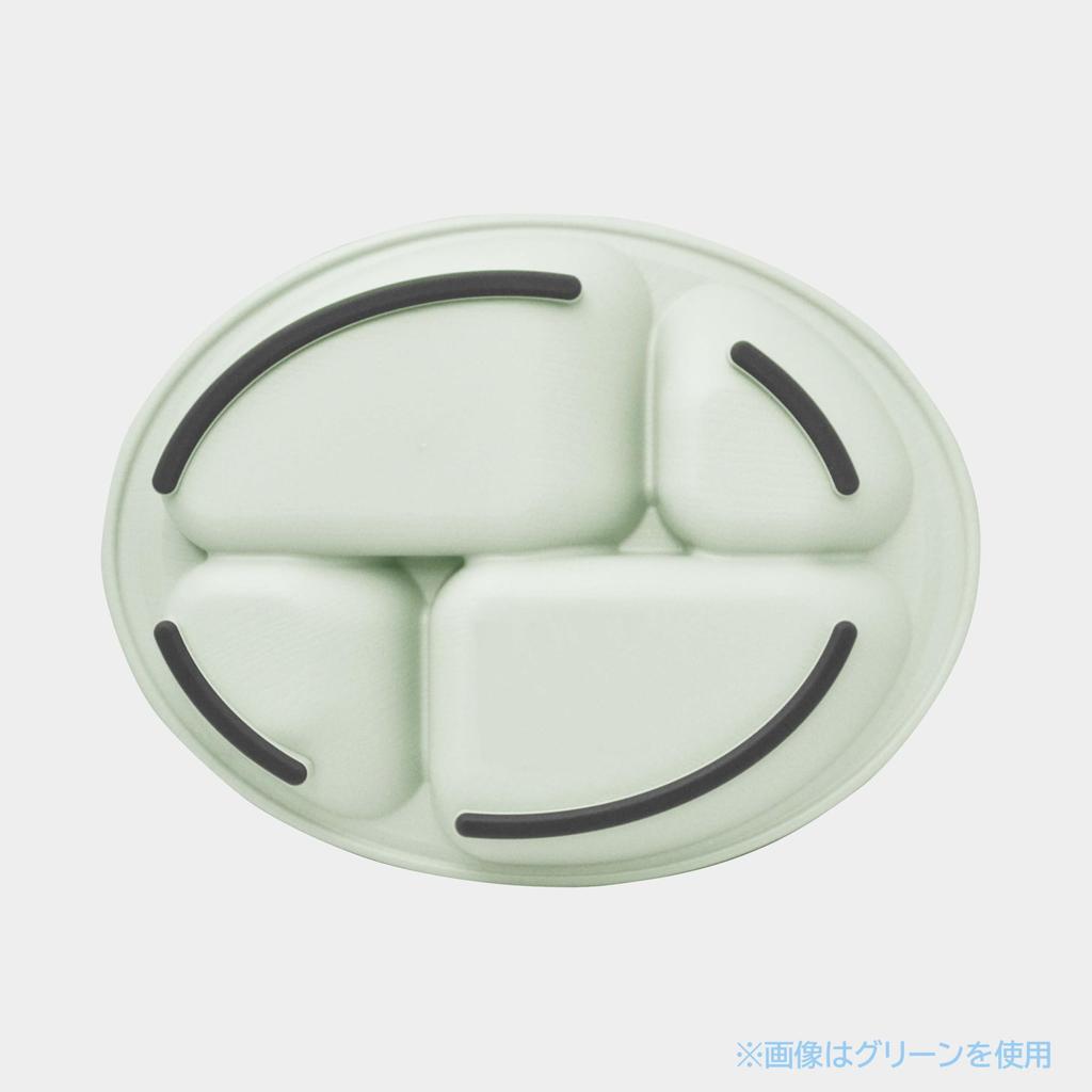 Skater Easy to Scoop Divider Plate Tableware Dishes Wood Grain Cream Plastic Durable Made of Biomass Raw Materials Microwave and Dishwasher Safe