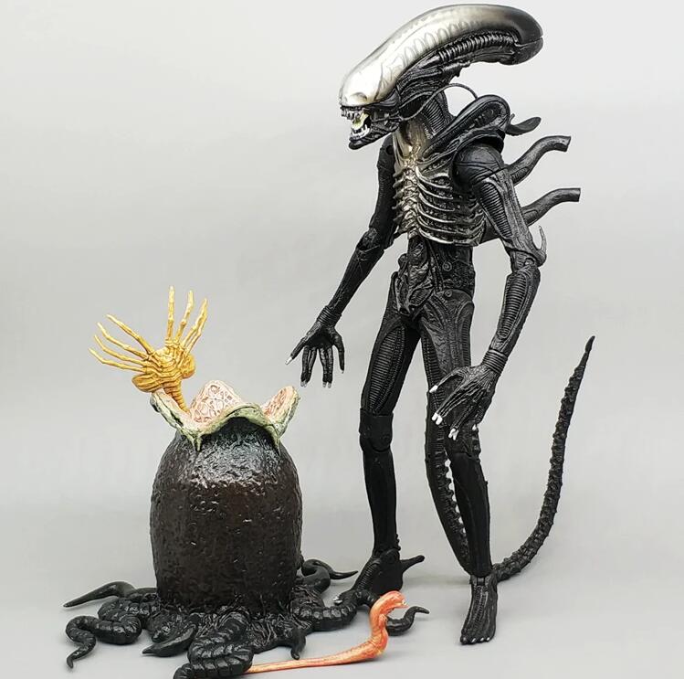 Hot 7inch Alien Figure Xenomorph Toy Aliens Blue Alien Xenomorph figma Predators Alien Egg  Action Figure Collectable Model Toy