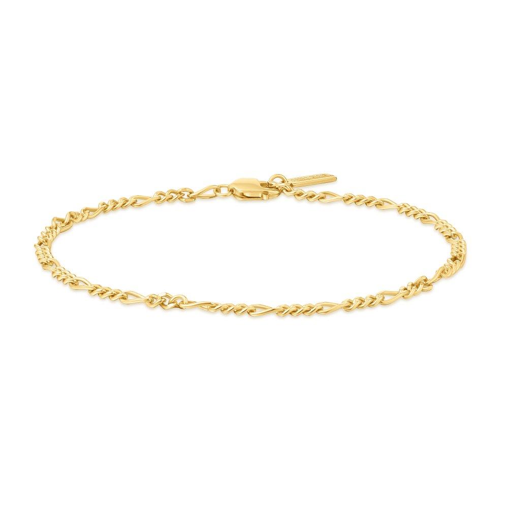 Gold Philia Curb Chain 925 Silver Bracelet B063-02G