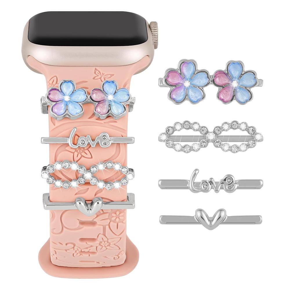 Charms for Apple Watch Band Series 11 10 9 8 7 6 SE 42 40 49 41 45 44 mm Decorative Ring Galaxy Watch 4 5 6 7 Strap Accessories