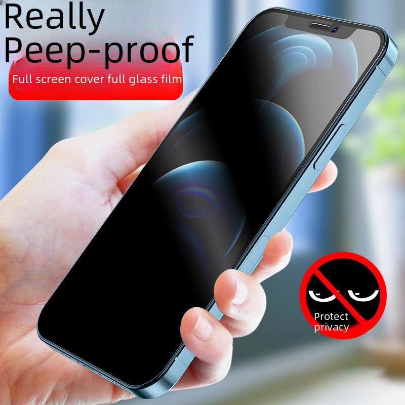 "Apple iPhone 11-16 Privacy Tempered Glass Screen Protector, Full Coverage for 13 Pro Max, 12, 14, 15."