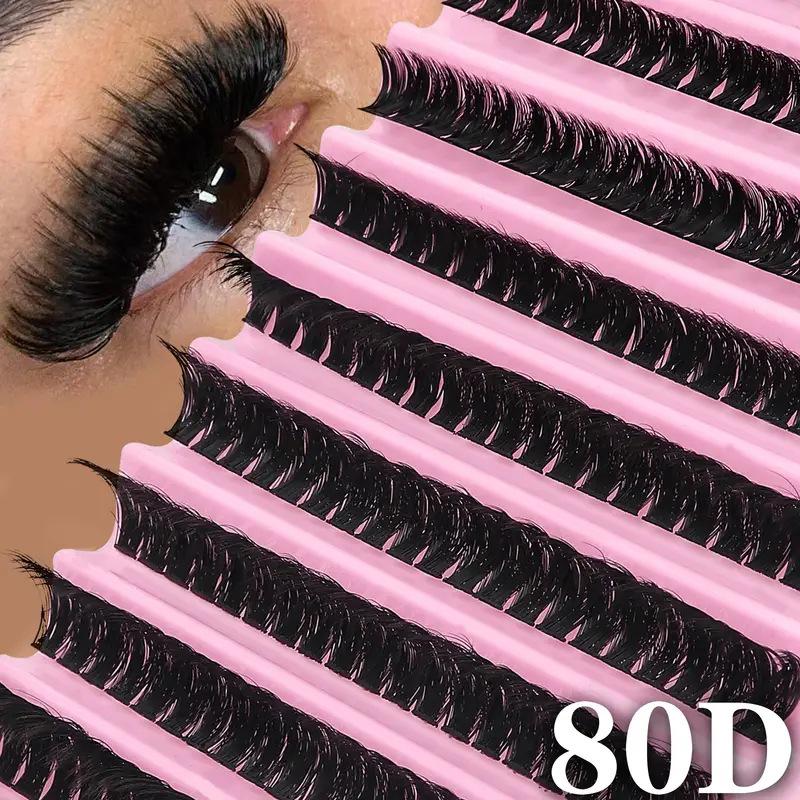 Popular Large Capacity 10-Row Self-Grafted Cluster Lashes: Dense, Fluffy, Segmented False Eyelashes from the European & American Series