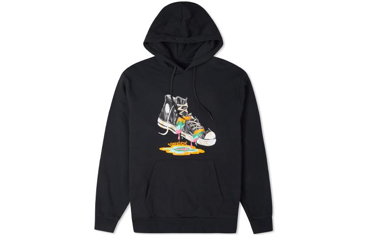 Converse Sweatshirts Unisex Black Hooded Thickened Regular 10022937-A02 M