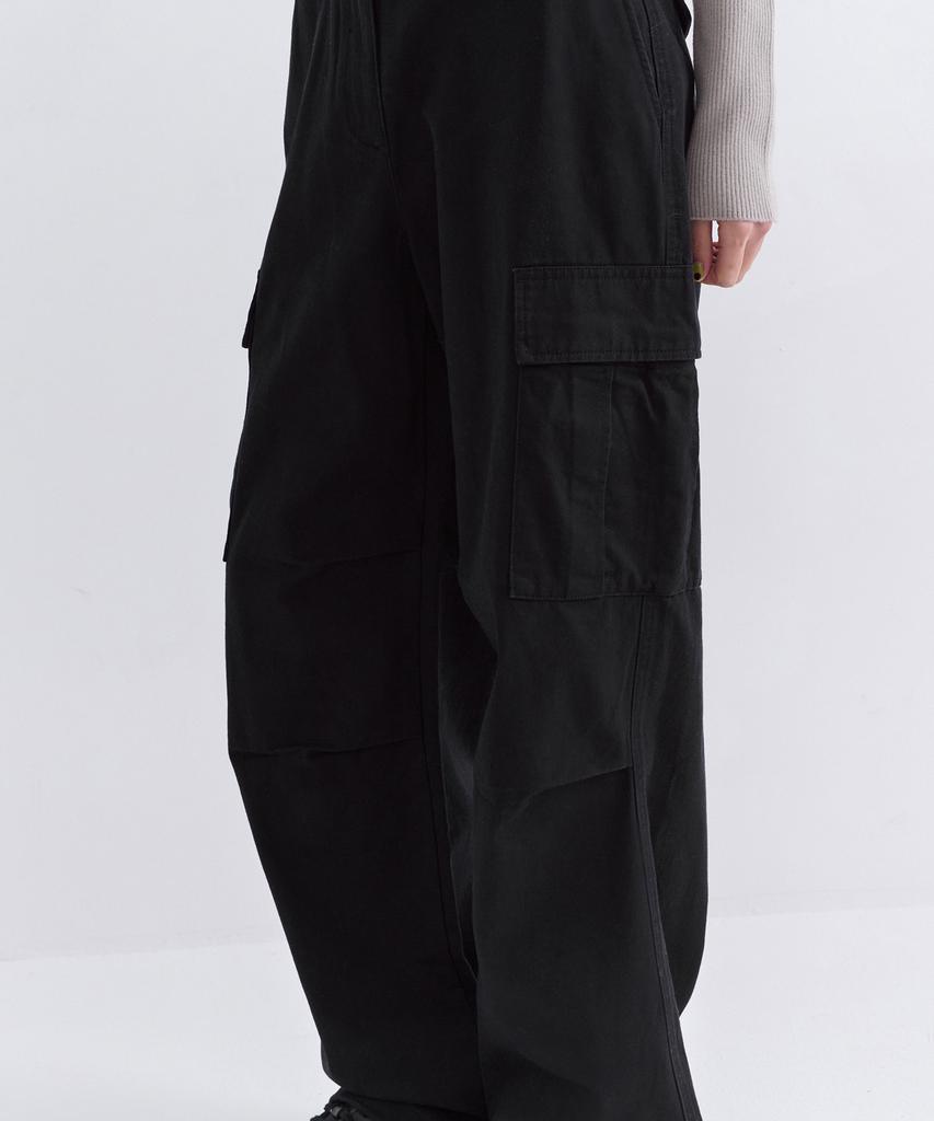 MUSINSA STANDARD WOMAN Women'S Fleece-Lined Wide Cargo Pants [Black]