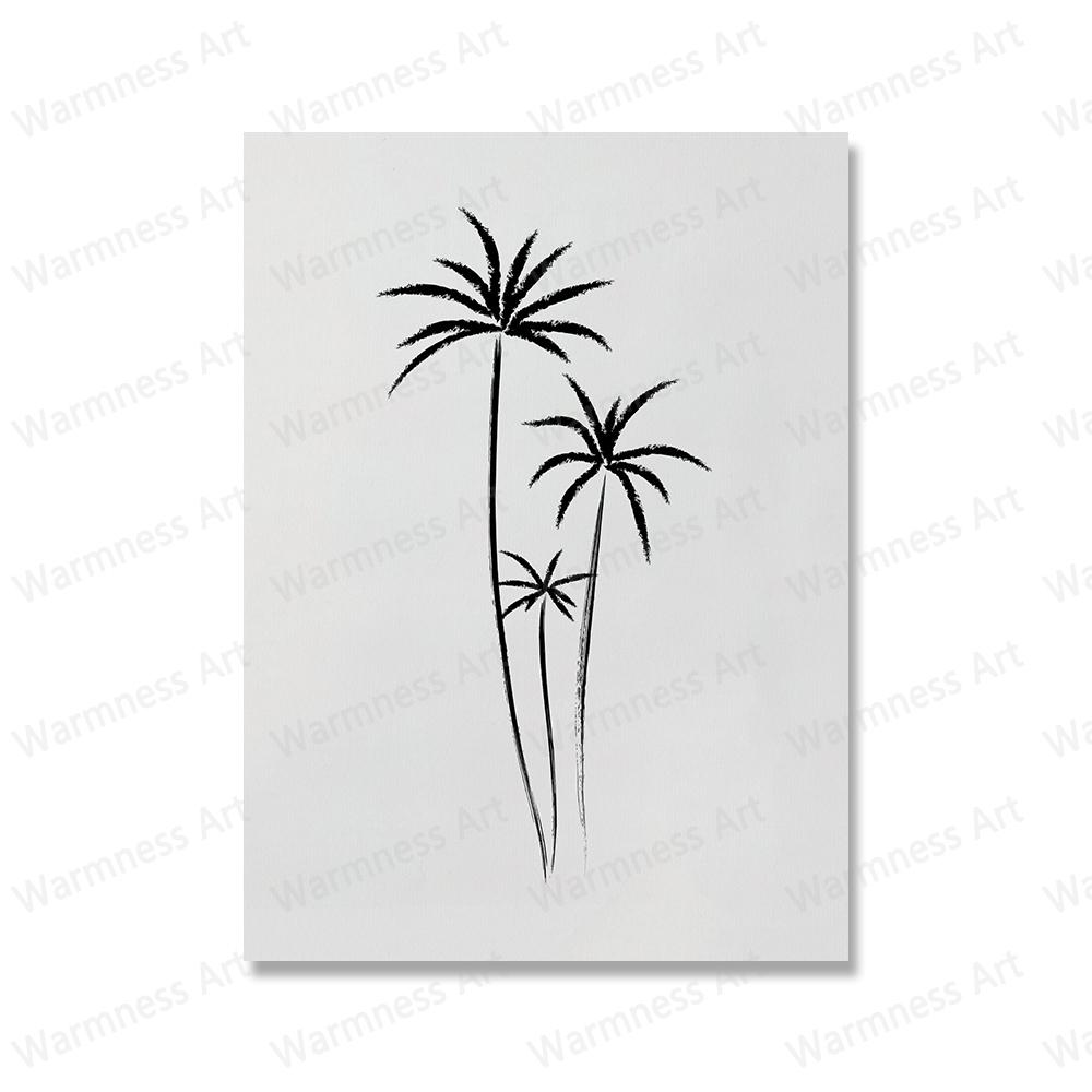 Surfboard And Palm Trees Wall Art Canvas Painting Nordic Posters And Prints Neutral Beach Wall Pictures Kids Nursery Room Decor No Frame