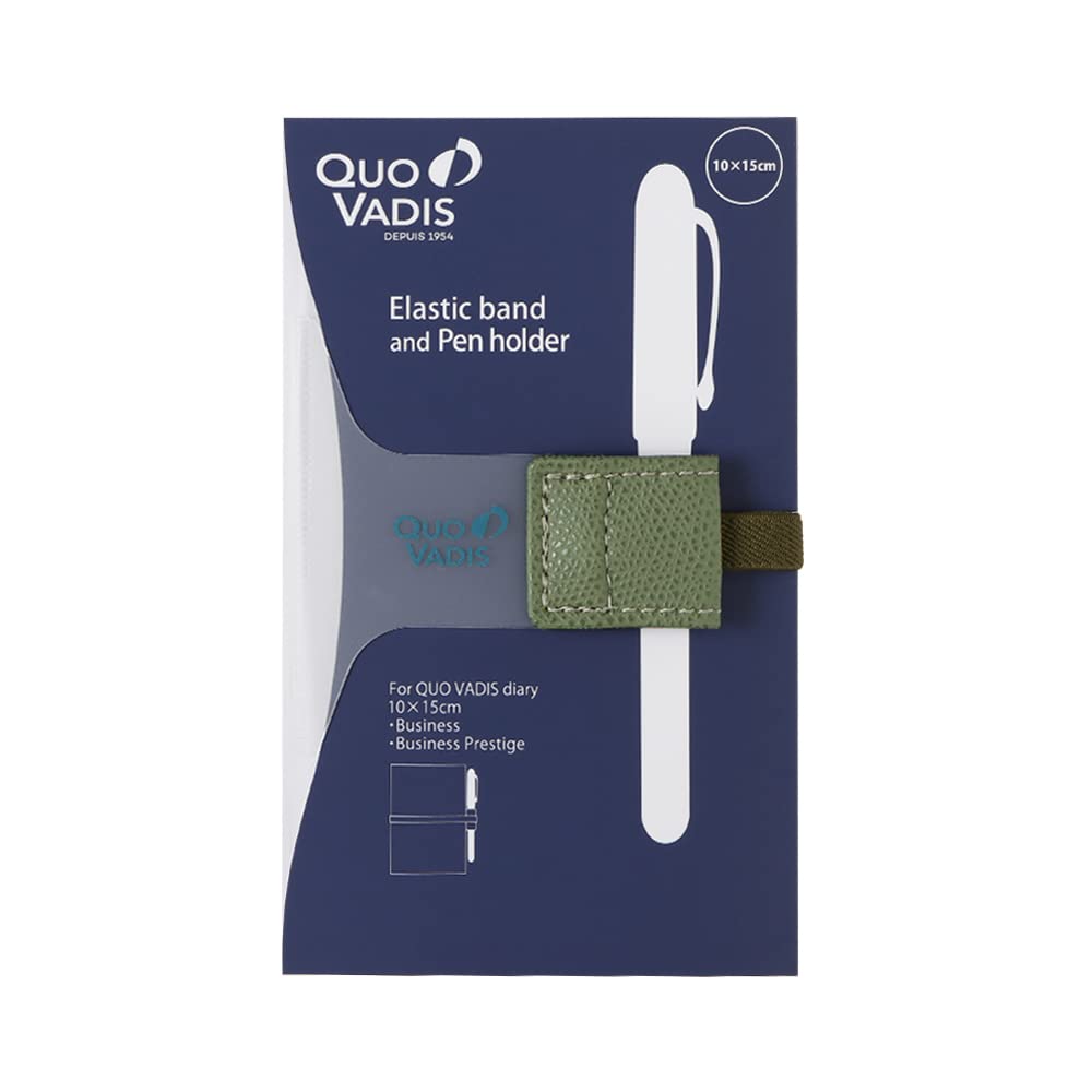 

Ежедневник Quo Vadis с держателем для ручки на резинке для 10x15см шалфейно-зеленый QUOVADIS qvband1015sg & Планировщики,
