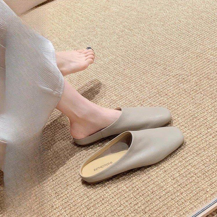 Rindslederversion~ Damen-Taschenkopf, Halbschuhe, Damen-Oberbekleidung, Halbschuhe zum Hineinschlüpfen, Feenwind flacher Boden, Einslipper-Mules