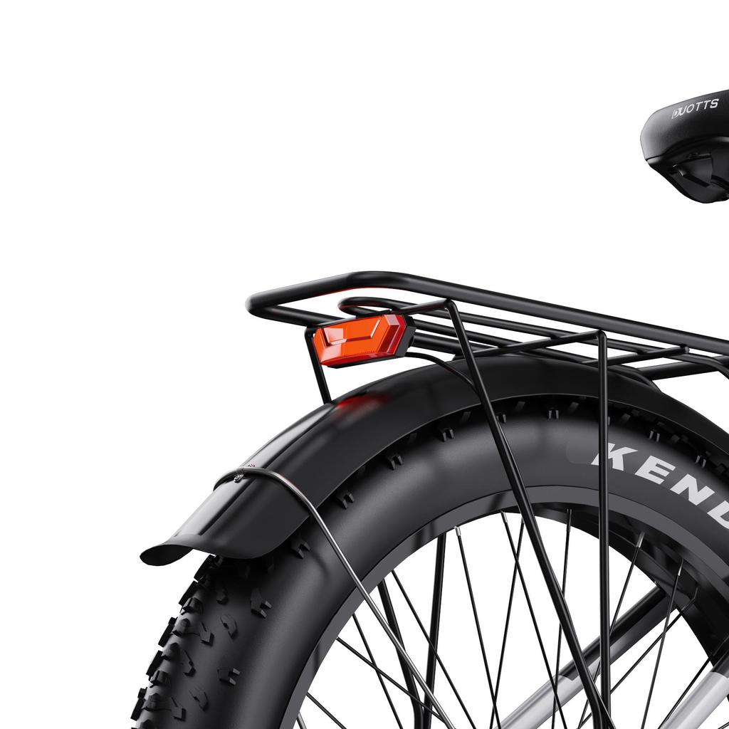 DUOTTS Elektrické kolo F26: Motor 750 W, dojezd 120 km, 26" tlusté pneumatiky, vodotěsnost IPX5, stoupavost 55° (Shimano 7-Speed)