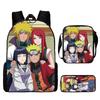 Backpack Naruto Children Set With Pencil Case And Versatile For School Trips Day
