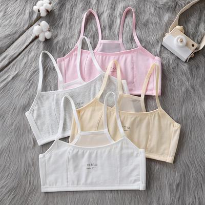 Soutien-gorge de sport confortable pour filles, couleur unie, en coton, sans jantes, en élasthanne, naturel, chaud, Simle, 8-15 ans