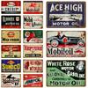 Texaco Mobiloil Ampol Motor Oil Tin Sign Metal Plaque Poster Vintage Custom Painting Garage Classic Decor Esso Sticker Art YK059