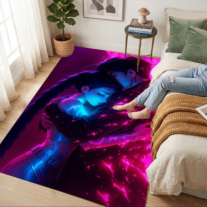 Neon Embrace Living Room Non-Slip Area Rug Soft Carpet for Bedroom Game Playroom Sofa Office Home Decor Doormat Christmas Gift C9211301