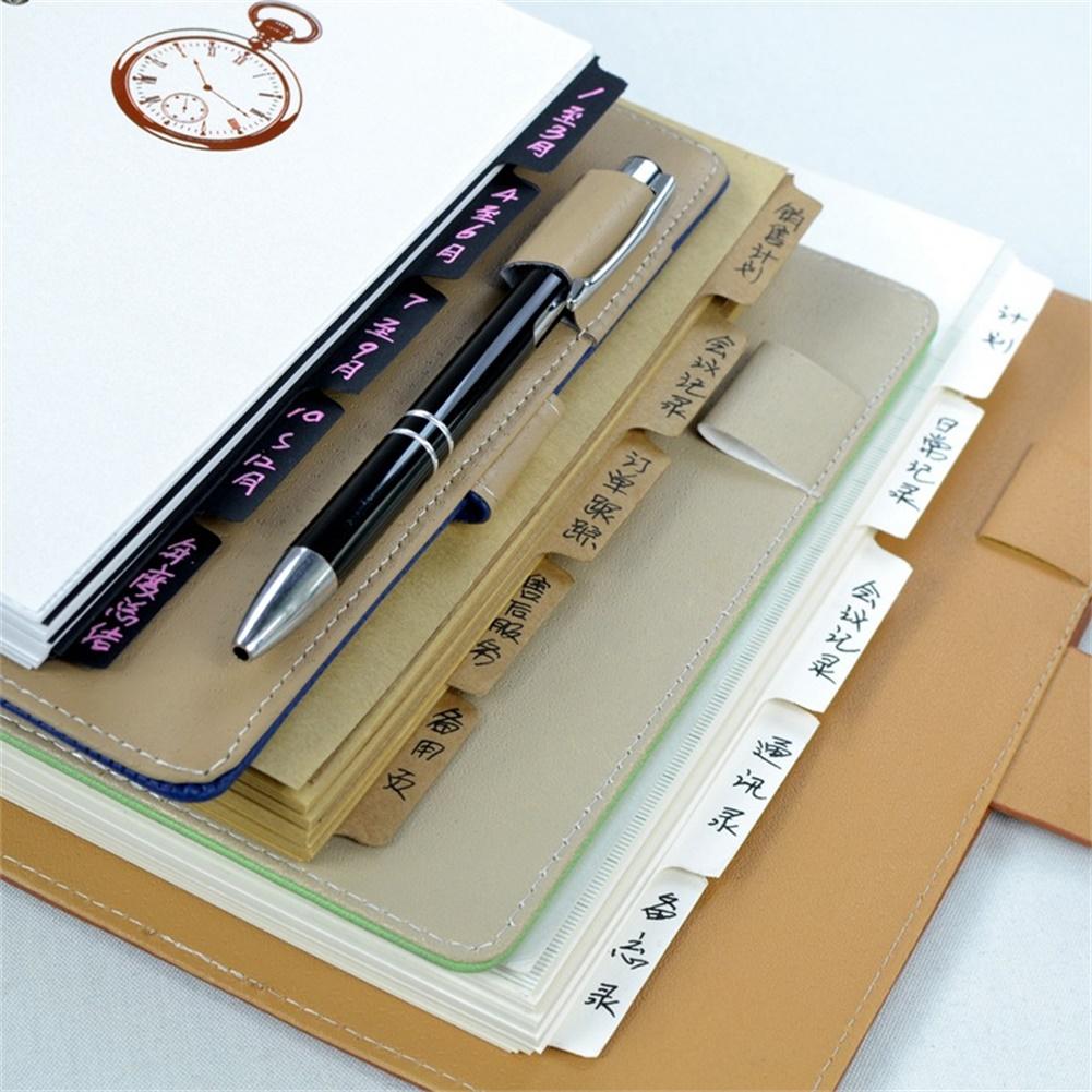 5sheets 6 Holes Notebooks Tabbed  Paper Writing Pads Scrapbook Index Tabs Planner Divider Pages