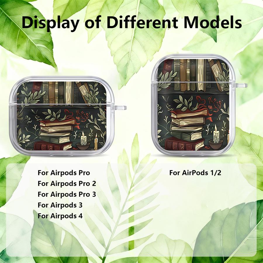 Cartoon Book Pattern Clear Earphone Cases Cover Case For Airpods 1 2 4 Pro Pro2 Pro3 3