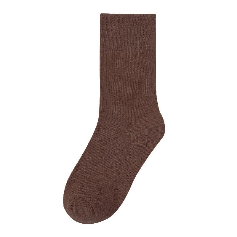 

1 пара женских осенне-зимних свободных носков в японском стиле, милые стильные удобные дышащие впитывающие пот средние носки-трубочки 34-40 темно-коричневого