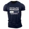 Men's Muscle Alphabet English Element T-Shirt Short Sleeve Summer Casual Sports Fitness Cotton O-Neck Large Size Men's T-Shirt