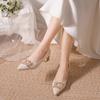 Fashion French Bridal Wedding Shoes Banquet Single Shoes 2025 New Wearable Everyday Bridesmaid Shoes