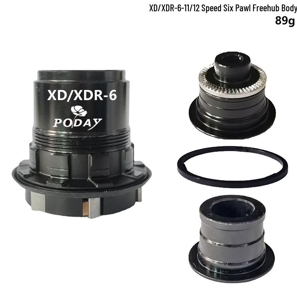 Bicycle Hub Body for 11/12 Speed XD/XDR Freehub, 6 Pawls with Spring Clips, 12mm Thru Axle, NBK Bearings
